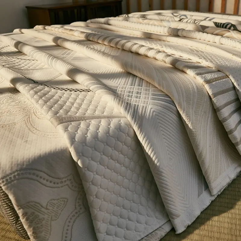 Jakarlı kumaş geçirgen yatak kumaşı Polyester tasarımlar örgü yatak kumaşı