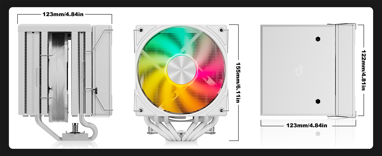 UpHere設置簡単6つのヒートパイプCPUクーラー120mm PWM 4ピン