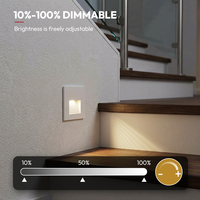 Lampe d'escalier LED carrée moderne en aluminium 3W IP65 pour extérieur, éclairage mural de jardin - Grande Vente