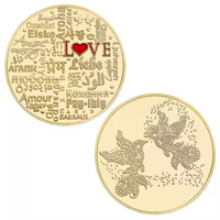 Fournitures de collecte de pièces pour la Saint-Valentin et la fête des mères Pièce plaquée or pour l'amour Cadeaux commémoratifs Femmes et mamans