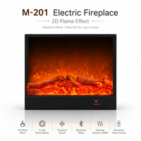 Cheminée électrique murale avec flamme LED et télécommande pour la maison et l'hôtel
