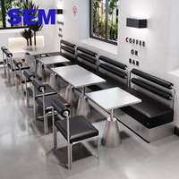 Chaise de restaurant de style industriel SEM, dossier en cuir souple, banquette de restaurant en acier inoxydable pour café