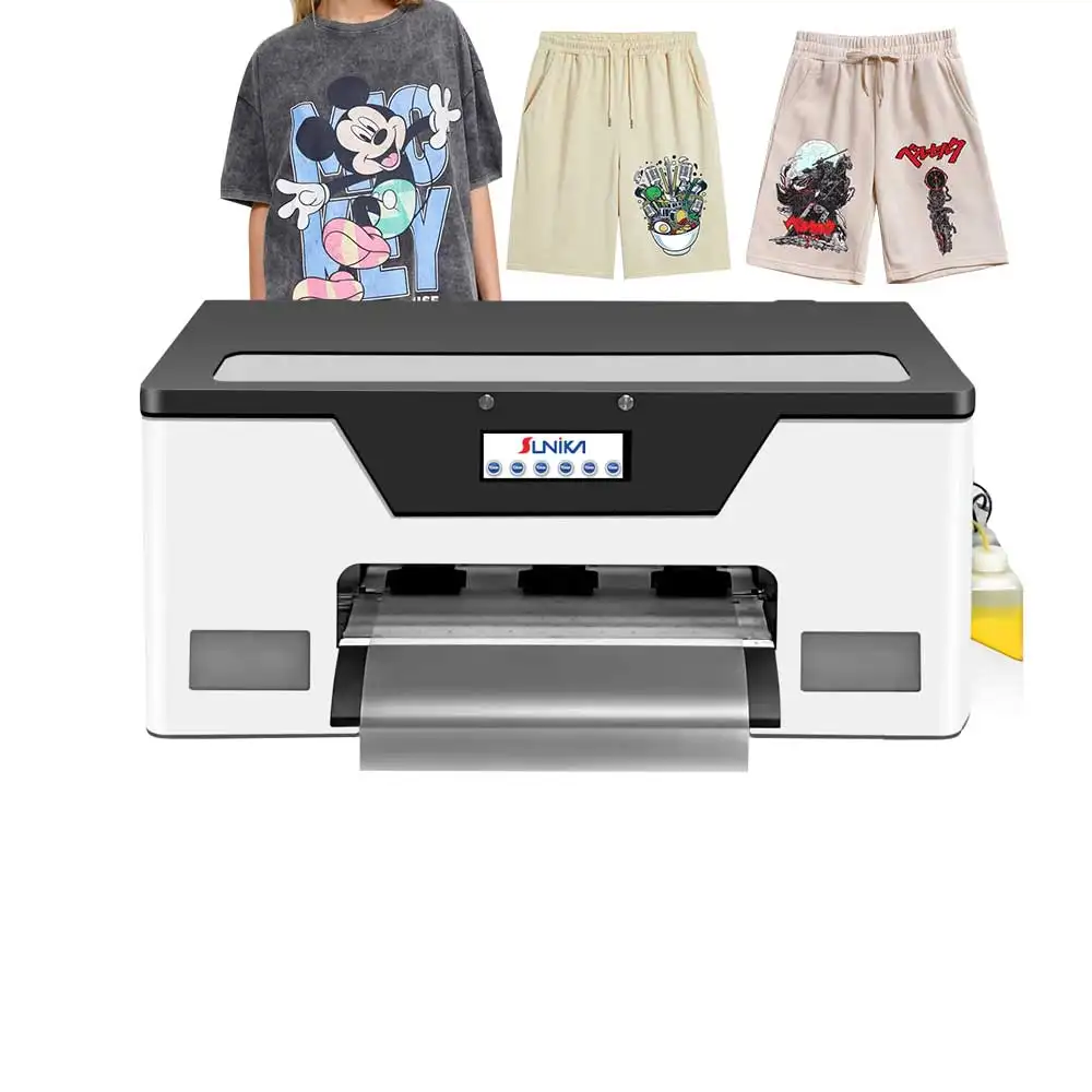 Sunika, recién llegado, camisetas con estampado de varios colores, hechas en China A3 A4 A5, impresión automática, tela de 12 pulgadas, impresora DTF de tinta blanca