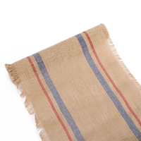 Chemin de table en jute naturelle écologique tissé, style uni, avec pompons, imperméable, poids moyen, pour filles