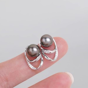 WENCHI 10876 22544 Accesorios DIY para Perlas, Base de Plata S925 para Pendientes, Joyería de Moda con Perlas Redondas de 8-9mm - Product Image 1
