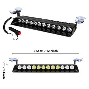 Đèn báo hiệu <span class=keywords><strong>LED</strong></span> nhấp nháy đỏ xanh 12SMD gắn hút chân không cho ô tô, xe tải, bảng điều khiển, kính chắn gió, đèn cảnh báo nội thất 12V DC - Product Image 3