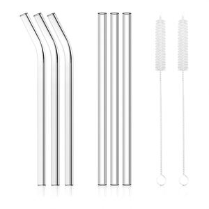 Glass <b>Drinking</b> <b>Straws</b> with Leaning Brushes Included Eco-friendly & Sturdy /LFGB Certified <b>for</b> Hot/Cold Beverages - Product Image 1