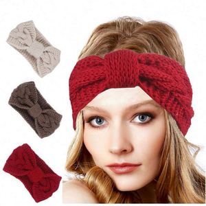 GTOP Custom Acrylic Bowknot Cable Knit Crochet <b>Headband</b> Plain Braided Winter Ear Warmer High-quality Women - Product Image 1