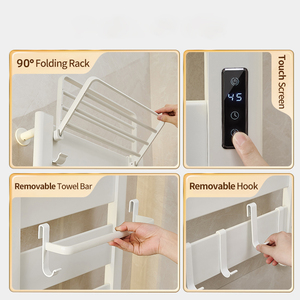 Gran oferta, calentador montado en la pared de aluminio blanco, Riel de radiador de <span class=keywords><strong>baño</strong></span> de fibra de carbono infrarrojo, secador eléctrico moderno, <span class=keywords><strong>toallero</strong></span> calentado - Product Image 5