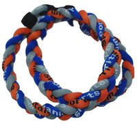 En gros tressé Bleu Orange Gris Baseball Collier Titane Corde Tressé Sport 3 Collier De Corde