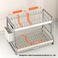 Support de rangement ménager en acier au carbone pour vaisselle et bols Support de rangement pour baguettes et couteaux Support de rangement pour ustensiles de cuisine Égouttoir pour ustensiles de cuisine