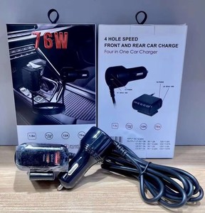 76W Dual-Port Car Charger QC3.0 mở rộng dây điện phía sau hành khách tương thích Tai nghe máy ảnh hỗ trợ PD Flash bán bây giờ - Product Image 2