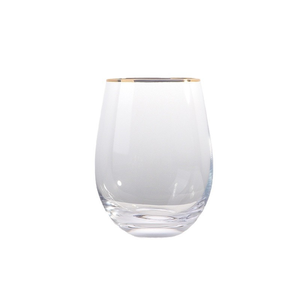 <span class=keywords><strong>Verre</strong></span> <span class=keywords><strong>à</strong></span> <span class=keywords><strong>vin</strong></span> sans pied au design minimaliste et forme incurvée, bord doré, logo personnalisé, capacité 600 ml, écologique, compatible lave-vaisselle - Product Image 3