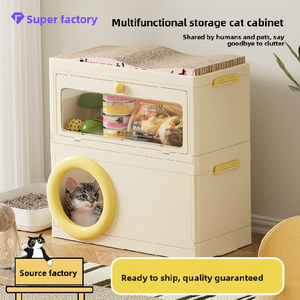 Casa Plegable para Gatos con Rascador Integrado, Cama para Gatos de Múltiples Niveles con Almacenamiento, Refugio Impermeable para Mascotas Pequeñas - Product Image 2