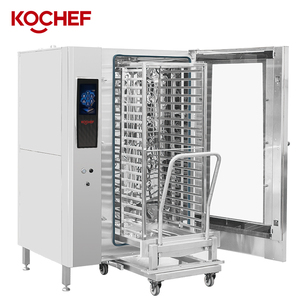 40 Tier thương mại Combi lò điện <span class=keywords><strong>LCD</strong></span> Điều khiển phổ hơi nước nướng lò với điện thoại di động giỏ hàng cho bánh nhà hàng sử dụng - Product Image 1