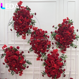 LEDA - Arreglo Floral de Rosas Rojas Artificiales Personalizadas al por Mayor, Decoración Colgante para Fondo de Boda, Hecho a Mano, Larga Duración - Product Image 2