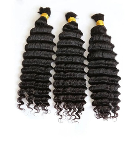 Extensiones de Cabello Virgen de Grado 10A, 100% Cabello Humano para Trenzas, Cabello Brasileño con Doble Trama, Sin Procesar, Rizado, Negro, para Mujer - Product Image 1