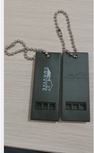Silbatos de tres frecuencias con 3 orificios, verde, naranja, negro, verde de alta visibilidad, logotipo personalizado, regalo, rescate, supervivencia - Product Image 3