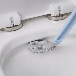 Гибкая мягкая щетка для туалета из термопластичной резины с длинной ручкой, щетка для чистки туалета, домашняя подвесная щетка для ванной комнаты