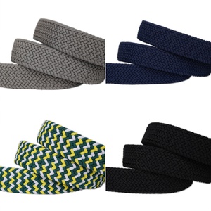 Yopral Heren Op Maat Gemaakte Kleur Persoonlijke Logo Gebreide Canvas Stof Geweven Elastische Gevlochten Elastische Automatische Gespsluiting Hittetransferriem - Product Image 6