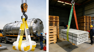 สายรัดยกของแบบแบน 5T 5000 กก. สำหรับงานหนัก สายรัดเหล็กสำหรับขนย้าย วัสดุยกของโพลีเอสเตอร์แบบดูเพล็กซ์ - Product Image 5