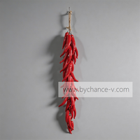 Guirlande artificielle de piments rouges pour décorations de fête, présentoirs de supermarché et expositions
