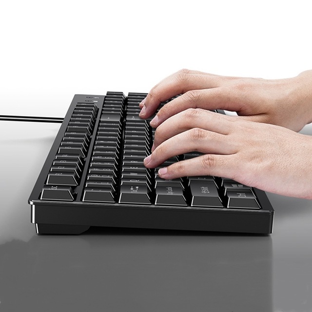 For Acer K-212B LED Backlit USB Wired Keyboard and Mouse Set Plastic Mechanical Operation for Laptop/Desktop Home Office Use