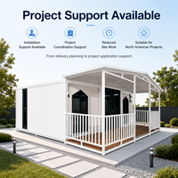 Maison conteneur moderne à ossature acier avec véranda, solution complète de villa préfabriquée