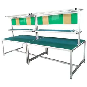 Modular Aluminum Work table System Workshop Packing Bilateral Workbench Production Line Electronic Assembly Line work stations