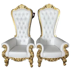 High Back King Throne Chair in Silver Modern Luxury Royal Style Banquet Event Bar Park Laundry Modern Metal Packing Furniture