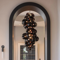 Suspension LED en forme de raisin de style européen en verre pour salle à manger, hôtel, décoration de la maison, lampe décorative