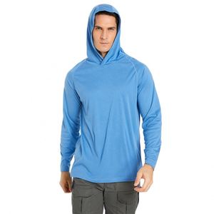 Camisa de Pesca Personalizada para Hombre, con Capucha, Manga Larga, Protección Solar UPF 50, Impermeable, 100% Poliéster, con Logotipo Termotransferible - Product Image 5