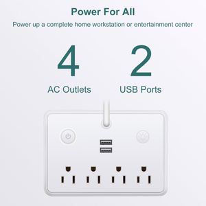 ปลั๊กพ่วง 2026 พร้อมพอร์ต USB มี 4 ช่องเสียบ ป้องกันไฟกระชาก อุปกรณ์แปลงปลั๊กไฟแบบอเมริกัน - Product Image 5