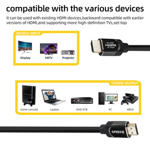 สาย <span class=keywords><strong>HDMI</strong></span> 8K UHD <span class=keywords><strong>HDMI</strong></span> <span class=keywords><strong>2</strong></span>.1V สาย <span class=keywords><strong>HDMI</strong></span> HD ใช้งานร่วมกับเครื่องเล่น DVD มัลติมีเดียโปรเจคเตอร์ - Product Image 4