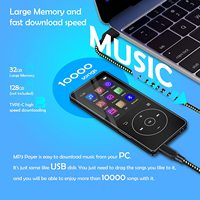 Pemutar musik speaker bawaan, pemutar musik, ringan, waktu lama, 2.4 inci, layar TFT, mendukung, E-book, radio FM