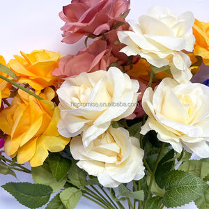 สัญญาการจัดงานแต่งงานดอกไม้ประดิษฐ์สัมผัสจริงดอกกุหลาบที่มีสีสันเดี่ยว Stem ดอกไม้ตกแต่งงานแต่งงาน - Product Image 3