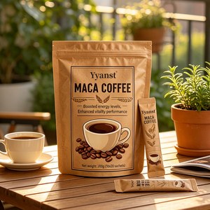 Café de Maca Énergisant et Revitalisant 200g, 20 Sachets Individuels en Papier Kraft, Marque Privée OEM, Vente en Gros - Product Image 4
