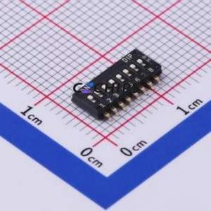 DHN-08-V DIP Switch SMD-16P,4.5x11.4mm Switch ( Number of Switch Sections: 8 )( Lead Spacing: 1.27mm ) - Product Image 1