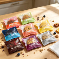 Pochette plate transparente givrée en BOPP imprimée sur mesure, thermoscellable individuellement pour biscuits, sacs alimentaires, pâtisseries, bonbons, emballages de biscuits avec logo