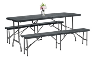 Juego de mesa y banco de cerveza con efecto madera, color negro, <span class=keywords><strong>2022</strong></span> - Product Image 2