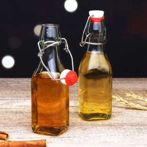 Botellas de vidrio cuadradas transparentes de 250ml y 1000ml con tapón abatible para <span class=keywords><strong>cerveza</strong></span> fría, alimentos enlatados, almacenamiento de líquidos, uso de salsa - Product Image 5