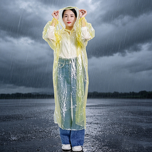 Poncho de Lluvia Desechable de PE, Multicolor, con Capucha, Impermeable, de un Solo Uso, para Adultos, para Festivales, Eventos al Aire Libre, Emergencias - Product Image 4