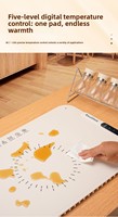 Plateau chauffant électrique pliable avec contrôle de la température, minuterie 1-12h, 4 brûleurs, commande tactile, surface en silicone de qualité alimentaire