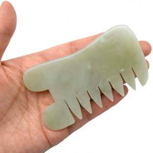 Chino Xiuyan Jade Gua Sha herramienta de masaje de raspado Jade verde <span class=keywords><strong>Guasha</strong></span> para antienvejecimiento <span class=keywords><strong>Guasha</strong></span> peine Jade - Product Image 5