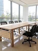 Table de conférence en bois, bureau de réunion, poste de travail, design industriel, combinaison libre, bureau informatique multi-utilisateurs