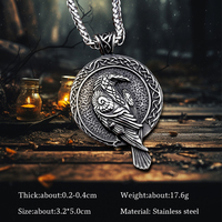 Rétro Personnalité En Acier Inoxydable 316L Pendentif Dominateur Viking Rune Aigle Titane Acier Fine Jewelry Pendentifs Rock Charms