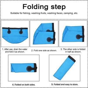 Gran oferta, lavabo de agua plegable multifuncional, bañera plegable, contenedor portátil, fregadero plegable ligero con asas para acampar - Product Image 4