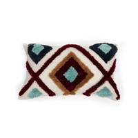 Housses de coussin motif géométrique Boho maroc tufté taies d'oreiller tribales avec glands