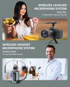 Có Thể Sạc Lại Micro Không Dây Hệ Thống PA Loa Ghi Âm Microphone Tai Nghe/Đứng/Lavalier Mic Bodypack Transmitter <span class=keywords><strong>Receiver</strong></span> - Product Image 6