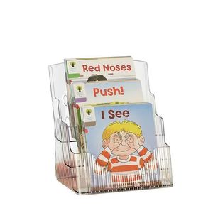 <b>Childrens</b> Picture Book Display Rack 3 Tier Transparent Acrylic <b>Storage</b> Organizer For Books <b>Desk</b> Use - Product Image 5